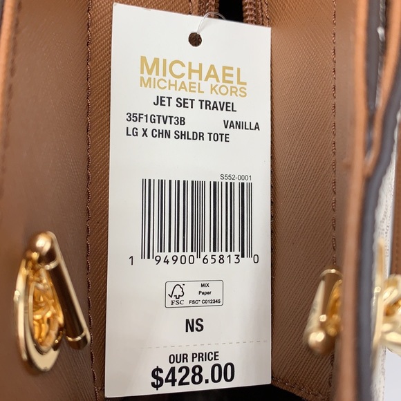 MICHAEL KORS LARGE X CHAIN SHOULDER TOTE & LG FLAT MULTIFUNCTIONAL PHONE CASE - Picture 13 of 16